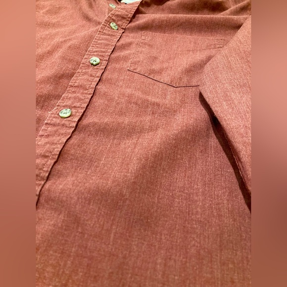 Old Navy men’s long sleeved button down shirt maroon slim fit M - Picture 2 of 2